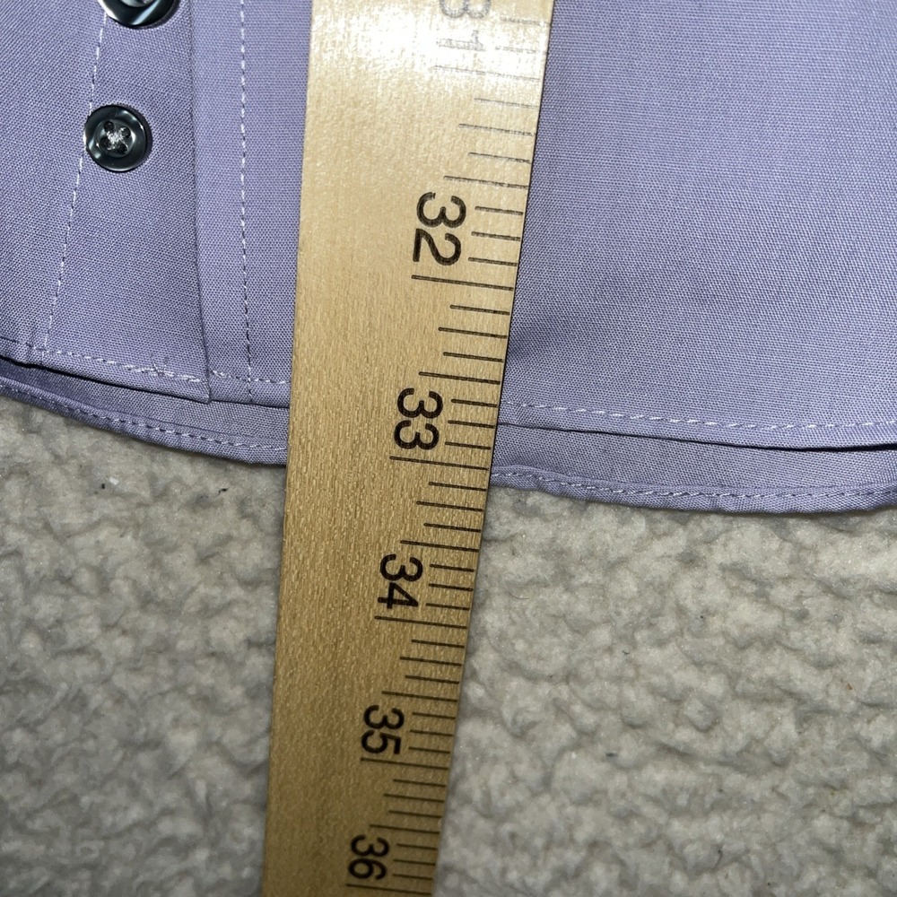 Stafford Super Shirt Performance Dress Shirt 16.5 34/35 Lavender Classic Fit - Picture 10 of 16